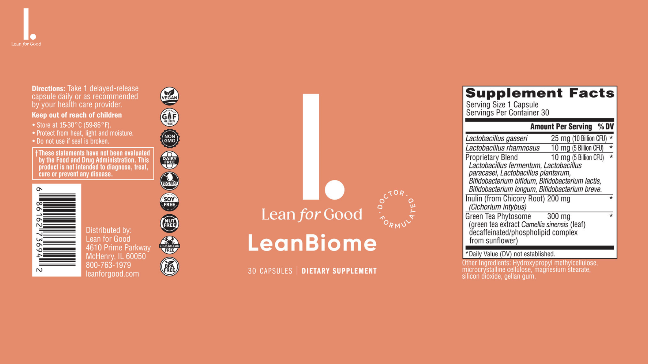 LeanBiome supplement facts