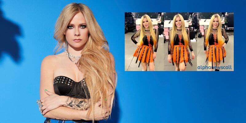 Avril Lavigne Wore A Lace-Up Fishnet Top While Lip-Syncing On TikTok!