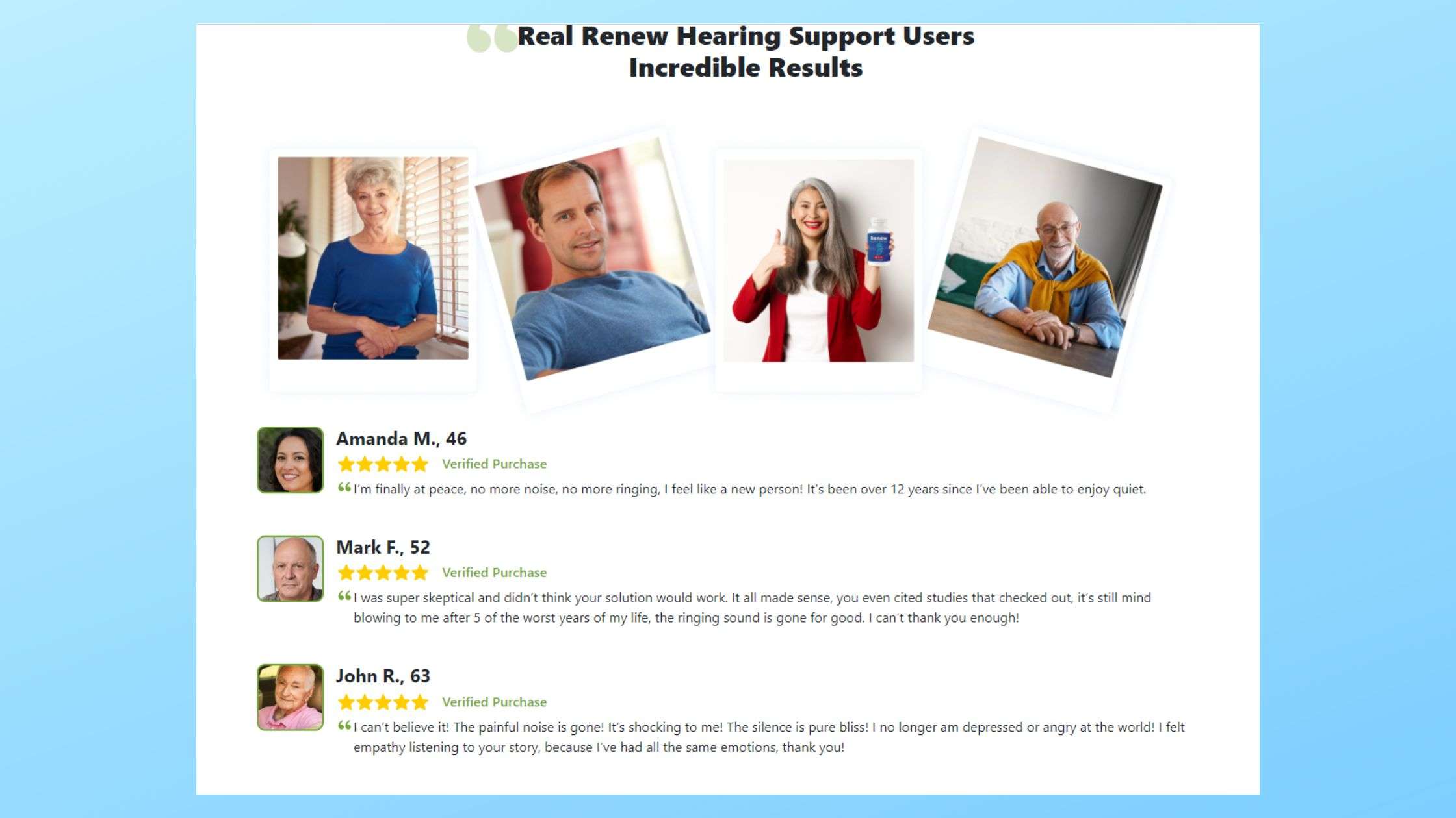 Renew Hearing Support Customer Reviews